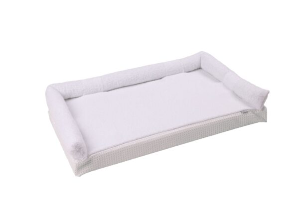 Fasciatoio tessile universale in spugna di bamboo bianco totalmente sfoderabile, con tubolare removibile sempre in spugna di bamboo