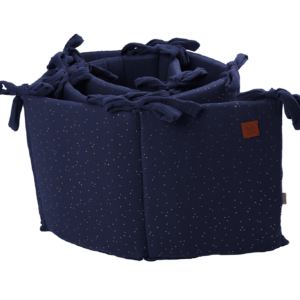 Paracolpi per lettino neonato in mussola double face shiny blu