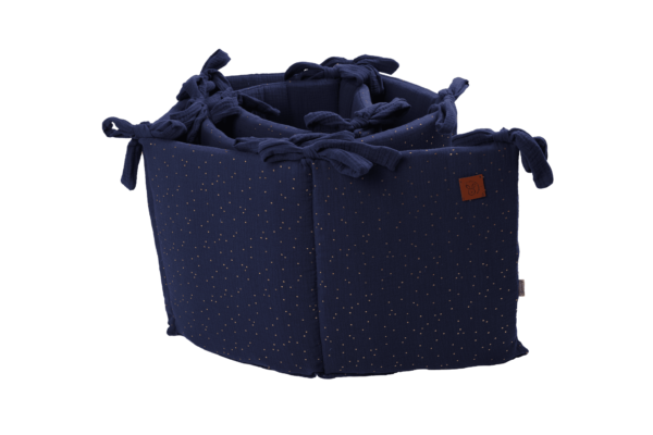 Paracolpi per lettino neonato in mussola double face shiny blu