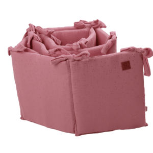 Paracolpi per lettino neonato in mussola double face shiny rosa