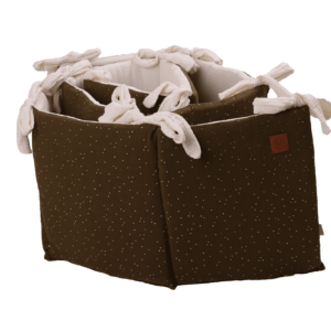 Paracolpi per lettino neonato in mussola double face shiny bronze