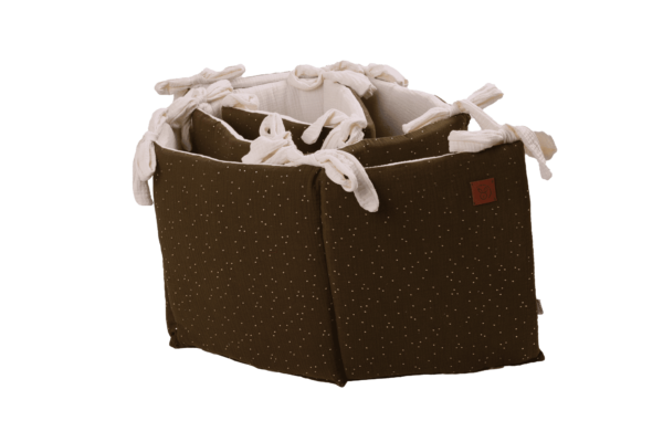 Paracolpi per lettino neonato in mussola double face shiny bronze