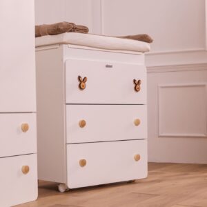 Fasciatoio con pomelli naturali e fasciatoio tessile in bamboo choco