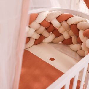 Treccia altissima e piumone per lettino per neonato in tessuto soft touch nidino duo e trio cream