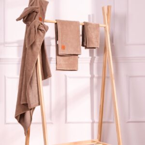 Set asciugamani ed accappatoio in spugna Bamboo choco