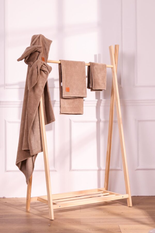 Set asciugamani ed accappatoio in spugna Bamboo choco
