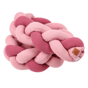 Treccia paracolpi in mussola double rosa