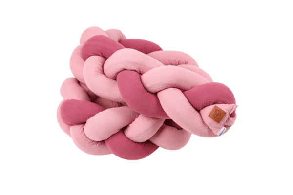 Treccia paracolpi in mussola double rosa