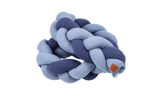 Treccia paracolpi in mussola double azzurra
