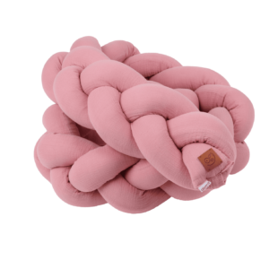 Treccia paracolpi in mussola monocolor rosa
