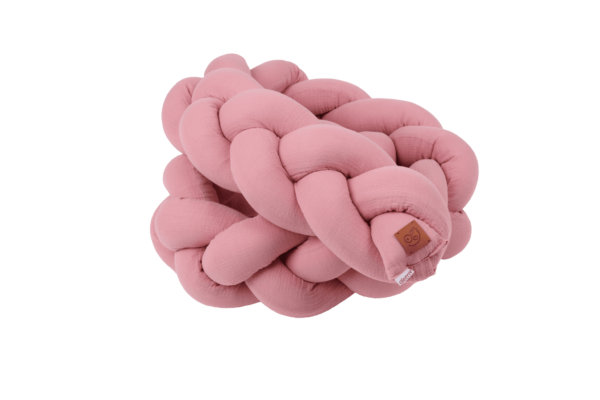 Treccia paracolpi in mussola monocolor rosa