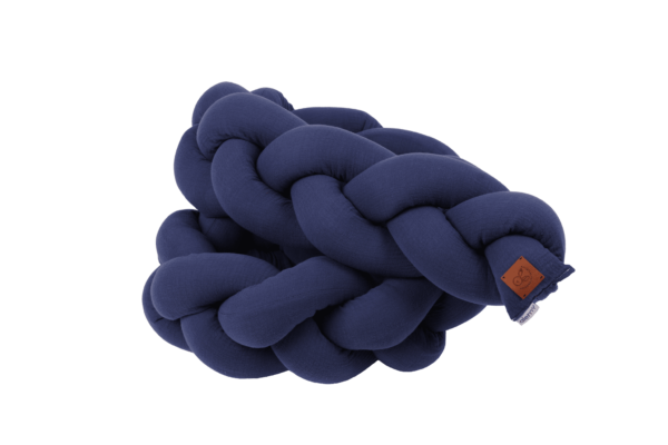 Treccia paracolpi in mussola monocolor blu