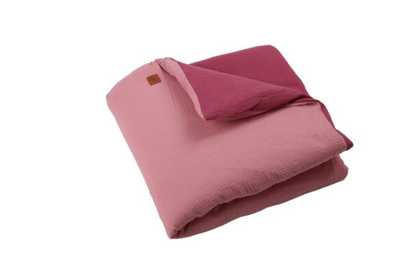 Piumone lettino neonato sfoderabile 4 stagioni in mussola double face rosa - fragola