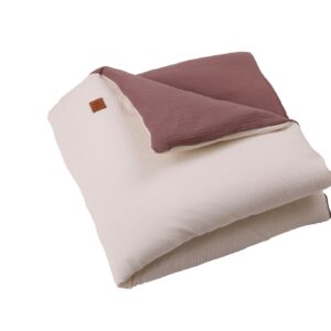 Piumone lettino neonato sfoderabile 4 stagioni in mussola double face crema - chocolate