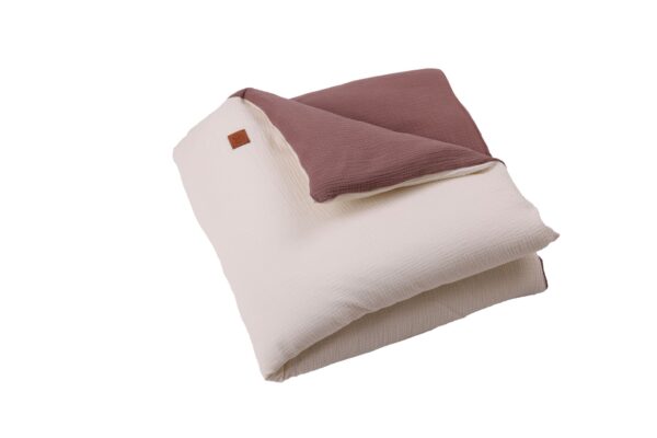 Piumone lettino neonato sfoderabile 4 stagioni in mussola double face crema - chocolate